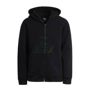 Sudadera con capucha Sherpa de invierno personalizada para hombre, forro polar de algodón y poliéster con cremallera Vintage de doble capa, estampado en relieve, transpirable, óptimo - Product Image 1