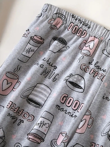 ชุดนอนสตรีแขนยาวผ้าคอตตอนโพลีเอสเตอร์ชุดนอนสองชิ้นใส่สบายออกแบบโลโก้ได้ตามต้องการ - Product Image 3