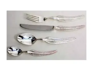 Juego de cubiertos de plata premium, elegantes cubiertos de acero inoxidable para cenas de lujo, bodas, restaurantes y uso doméstico. - Product Image 3