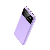 Batterie externe portable ultra-mince haute capacité 10000 mAh 22,5 W 5 A avec affichage LED, double sortie USB Type-C et entrée Micro USB rapide