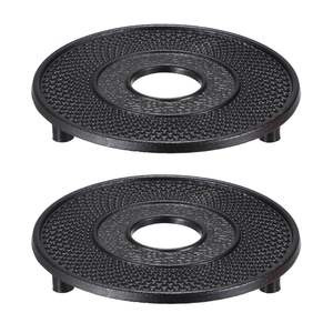 Classic Flower Design Iron <b>Metal</b> <b>Trivet</b> Customized Shape Black Mats & Pads for Pan & Hotpot Dining Table Heat Resistant - Product Image 4