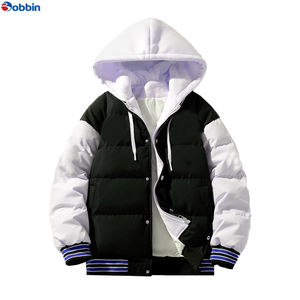 แจ็คเก็ตบอมเบอร์โพลีเอสเตอร์คุณภาพสูงแบบยูนิเซ็กซ์ สตรีทแวร์แบบมีฮู้ด สไตล์วาร์ซิตี้เบสบอล ปักตัวอักษร คุณภาพสูงสำหรับผู้ชาย - Product Image 4