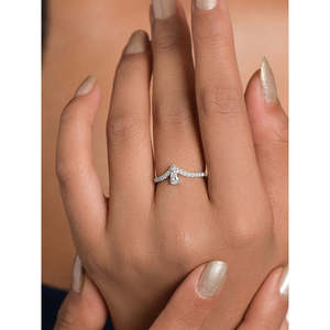 Anillos de Plata de Ley 925 de Primera Calidad para Mujer, Diseño Geométrico Romántico con Diamante Tallado en Forma de Pera, Anillo para Hombre Chapado en Rodio - Product Image 4