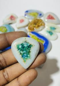 Venta al por mayor directa de alta calidad ágata natural Druzy corte tono forma mixta piedra cortada pulida piedras preciosas transparentes piedras preciosas sueltas, - Product Image 5