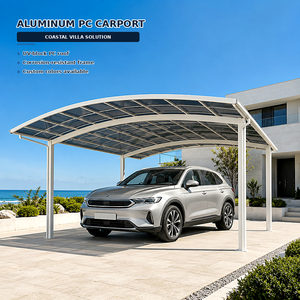 <span class=keywords><strong>Abri</strong></span> de voiture en aluminium blanc avec toit résistant aux UV pour villa côtière, <span class=keywords><strong>abri</strong></span> de stationnement pour deux voitures - Product Image 1