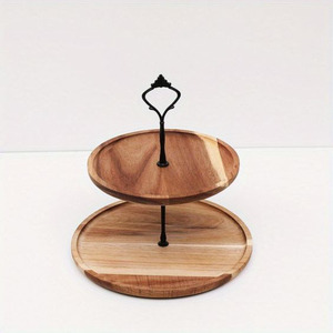Support à Cupcake à 2 niveaux de forme ronde New Elegance avec poignée en métal doré, parfait pour tenir des gâteaux, des gâteaux, des desserts et des bonbons - Product Image 3