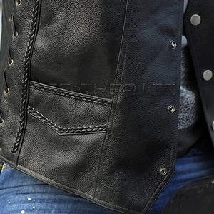 Bonne qualité 100% cuir fait mode gilet prix raisonnable hommes vêtements gilet en cuir en Stock - Product Image 4