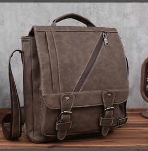 Retro Shoulder Bag Zipper Wallet Men's Handbag Satchel Bag <b>Leather</b> <b>Briefcase</b> Gift for Men Sling <b>Leather</b> <b>Briefcase</b> Man - Product Image 1