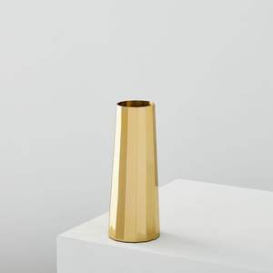 Vase à fleurs en aluminium doré décoratif intérieur moderne Design de lignes circulées pour le salon de la maison - Product Image 2