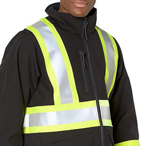 Hi VIS เสื้อแจ็คเก็ตผ้านิ่มสำหรับผู้ชาย, เสื้อแจ็คเก็ตระบายอากาศได้ดีมีซิปกันน้ำสะท้อนแสงปรับแต่งได้ - Product Image 6