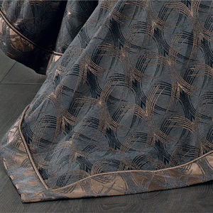 Ensemble de couvre-lit classique de luxe personnalisé Guzide Podyum Anthracite Grey 4 pièces, 100% chenille, tissé organique, rayé, lavable - Product Image 5