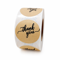 Autocollants de remerciement faits à la main en papier kraft, rouleau rond, design personnalisé pour l'emballage des entreprises artisanales