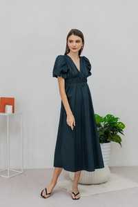 Tela de rayón verano cuello en V longitud media Maxi vestidos sueltos Casual manga corta señoras Maxi vestido para mujer - Product Image 6