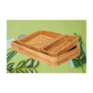 Plateau de service en rotin bon prix artisanat fait à la main pour servir de la nourriture taille personnalisée du fabricant du Vietnam - Product Image 1