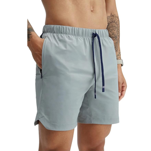 Pantalones cortos de entrenamiento para hombre de alta calidad, nuevo diseño, pretina elástica, bolsillos laterales, poliéster/nailon, patrón cómodo de playa personalizable - Product Image 1