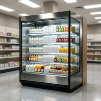 Réfrigérateur vitrine ouvert à économie d'énergie, congélateur ouvert avec vitrine réfrigérée commerciale