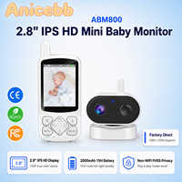 Caméra de surveillance pour bébé sans WiFi, 720P HD, écran 2,8 pouces, audio bidirectionnel, rappel d'alimentation, lecteur de musique, vision nocturne