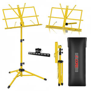 Soporte de Música Ajustable de 5 Niveles, 57 Pulgadas, Soporte de Escritorio para Partituras, Soporte de Libros Portátil Totalmente Metálico - Product Image 1