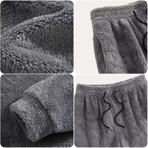 Ensemble sweat à capuche et short en laine Sherpa de haute qualité pour hommes tenue deux pièces élégante parfaite pour l'ensemble sweat à capuche et short pour hommes - Product Image 6