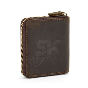 Portefeuille en cuir personnalisé avec logo, design multi-cartes plié, fermeture éclair intégrale, haute qualité, personnalisable - Product Image 6