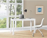 Bureau d'ordinateur Parsons à 2 tiroirs en bois pré-assemblé avec tiroirs inclus, blanc