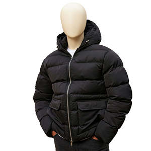 Veste matelassée noire pour homme avec capuche, manteau d'hiver chaud et rembourré, fermeture éclair sur le devant, grande poche, vêtement d'extérieur décontracté et utilitaire - Product Image 4