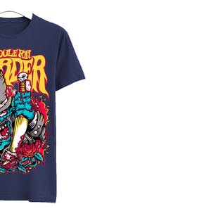 T-shirt à manches courtes en coton premium, col montant, couture durable, toucher doux, couleurs vibrantes, coupe vintage, tissu en sergé - Product Image 2