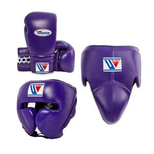 Ensemble de boxe gagnant de qualité supérieure à lacets/sangle gants de boxe violets professionnels en cuir véritable gants de sparring personnalisés - Product Image 1