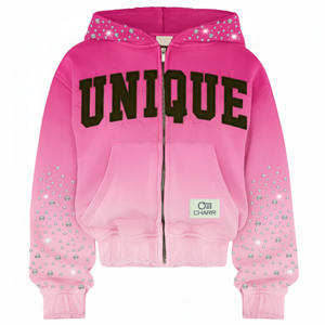 Acide lavé sweats à capuche personnalisé 100% coton éponge surdimensionné soleil fané sweats à capuche hommes embriodrey pierre lavé strass à capuche pour hommes - Product Image 2