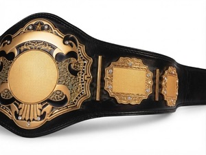 Ceinture de champion unisexe pour la boxe et les arts martiaux, équipement durable en cuir noir plaqué or, design en cuir pur de 2 mm et 4 mm - Product Image 2