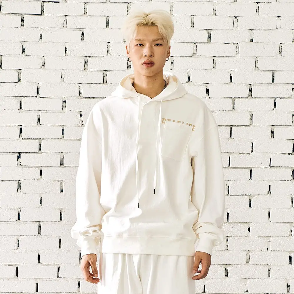 韓国のファッション衣類DEALIFE BIG LOGO OVERSIZED FIT UNI SETUP HDOODIE OFFWHITE L by Lotte Duty Free