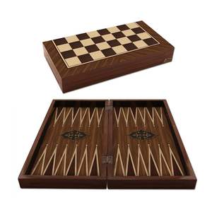 Jeu de backgammon antique en noyer Star - Product Image 1
