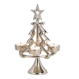 Support de bougie en métal fait main au design moderne pour centre de table de Noël, décoration lumineuse - Product Image 4