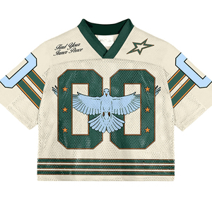 Maillot en maille personnalisé 100% Polyester Mesh Boxy V-Neck Tee Quick Dry Short Sleeve Jerseys Sublimation Print Boxy Soccer Jersey Men's - Product Image 3