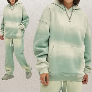 Survêtement lavé à l'acide Vente en gros Combinaison de jogging deux pièces Survêtement lavé à l'acide Sweats à capuche et sweatshirts pour hommes - Product Image 4