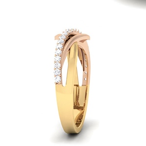 Anillo minimalista de oro sólido de 14K y 18K con diamantes reales para hombre, joyería hecha a mano certificada por IGI de Regalo De La India - Product Image 4