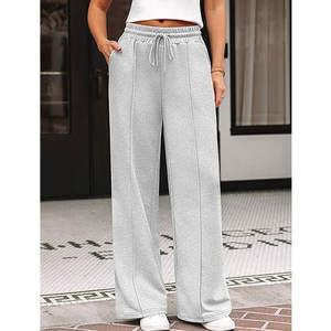 Pantalons de survêtement à jambes larges Pantalons de détente amples Pantalons de voyage Taille haute Jogging décontracté pour femmes Tenues confortables pour l'automne et l'hiver - Product Image 2