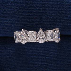 แหวนเพชรทรงลูกแพร์ 3.00 กะรัต แบบเรเดียนท์ ผลิตในห้องปฏิบัติการ วงแหวนครึ่งวง วินเทจ ทอง 14K สำหรับงานหมั้น งานแต่งงาน หรือวันครบรอบ ได้รับการรับรองจาก IGI - Product Image 1