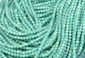 ลูกปัดพลอยอเมซอนธรรมชาติขนาด2.5มม. สำหรับเครื่องประดับอัญมณีสร้อยข้อมือหินหลวมทำลูกปัด - Product Image 2