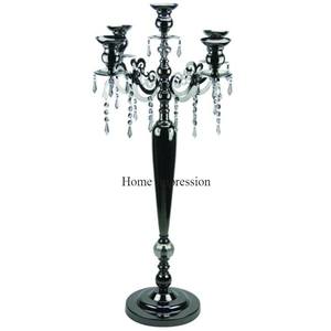 Latest Pattern Arrival Heavy Duty Metal Fully <b>Black</b> Powder Coated Attractive Look 15 Arms Luxury Wedding Decorative <b>Candelabra</b> - Product Image 2