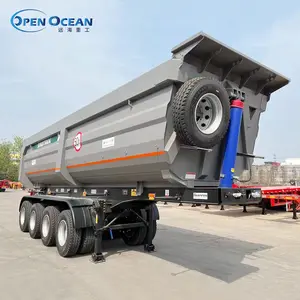 3 4 Axles 35 40 45 Cbm 40 50 60 80 100 Ton Sand Stone Transport Rear End Hydraulic Tipping Rock Mining Tipper Dump Semi Trailer