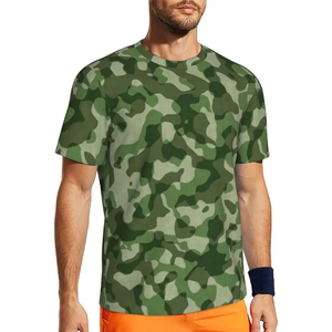 T-shirt en coton à manches longues camouflage bon marché en gros vêtements d'entraînement respirants pour la gym vêtements de fitness confortables camouflage - Product Image 4