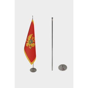 Montenegro Official Indoor Hand <b>Flag</b> Customizable Nylon Plastic Polyester Silk with Custom Logo Digital Printing Aluminum <b>Pole</b> - Product Image 2