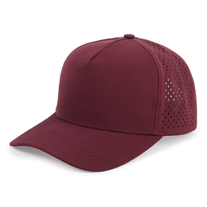 Sombrero de malla de nailon personalizado de 5 paneles, gorra Snapback ligera y transpirable con logotipo de parche de transferencia de calor bordado, ajustable unisex - Product Image 6