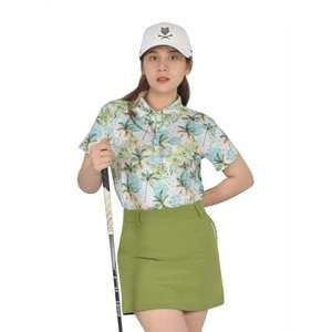 Chemises/Tops de golf pour femmes Handee, col polo, motif tropical, manches courtes, 100% polyester, respirant, différentes couleurs disponibles - Product Image 1