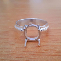 Bague classique en argent sterling 925 avec sertissage pré-découpé pour collet de 7-30 mm, accessoires de joaillerie en métal moulé, ravissante