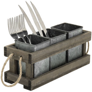 High Quality Wholesale Square Shape Galvanized Metal Utensil Holder Handmade Spoon Rests Pot <b>Clips</b> for Kitchen Use Wood Material - Product Image 6