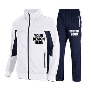 Conjunto Deportivo para Hombre de Alta Calidad, Cortavientos, de Secado Rápido, Chaqueta Deportiva Estampada, Pantalones Deportivos con Bolsillos con Cremallera para Ejercicio - Product Image 1