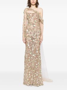 Elegante vestido de noche de tul antiestático Diseño de lentejuelas de lujo Cuello en V Mangas completas Tela de satén Natural para fiestas de graduación Formal - Product Image 6