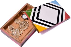Boîte de rangement de bijoux en résine à rayures multicolores faites à la main organisateur décoratif multifonctionnel artisanat en bois et enseignes murales boîtes en bois - Product Image 3